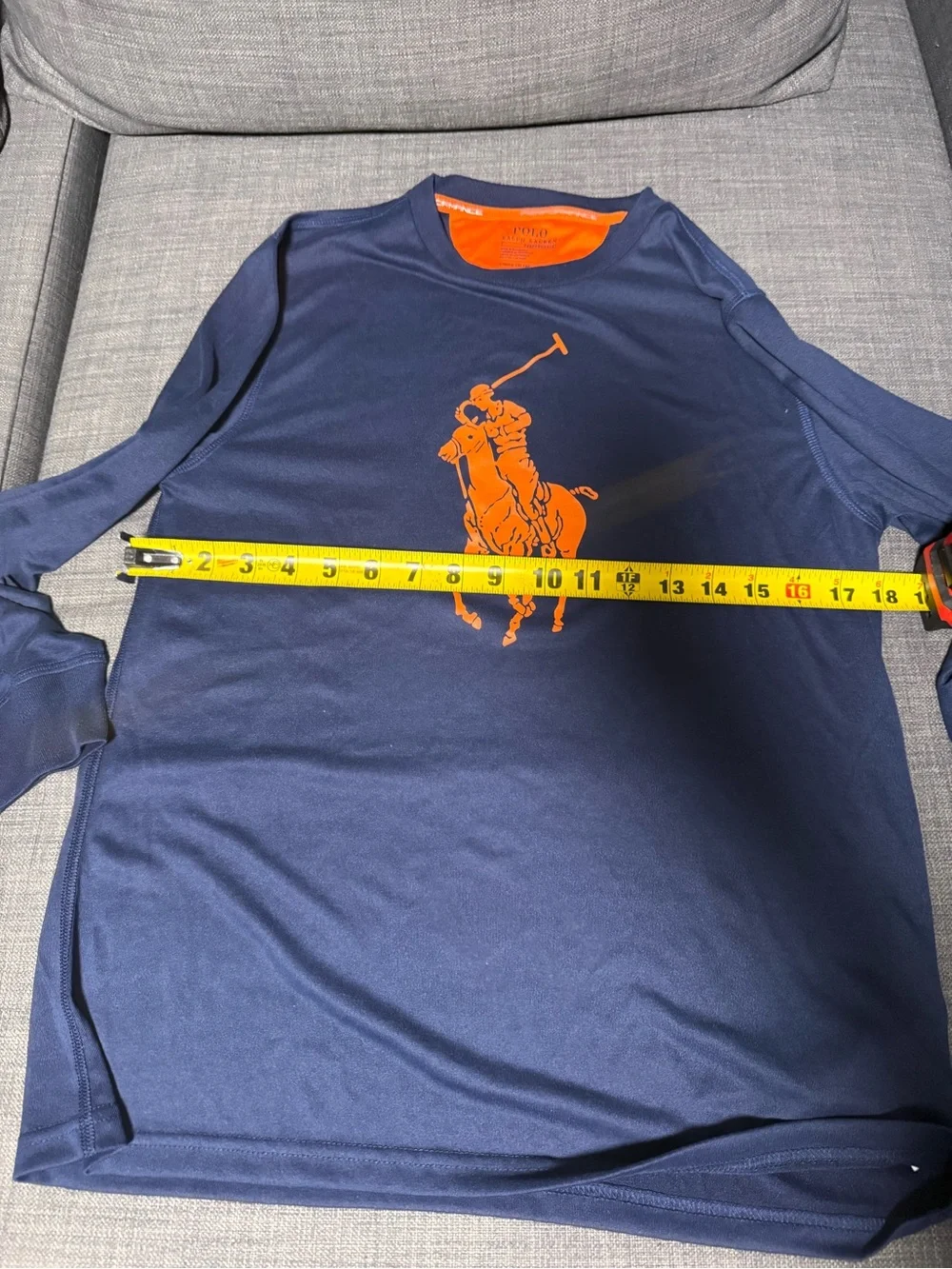 NWR Ralph Lauren Navy and Orange Performance Polo Shirt